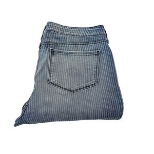 NYDJ Rachel Roll Cuff Ankle Pinstriped Denim Jeans Size 12 NWT